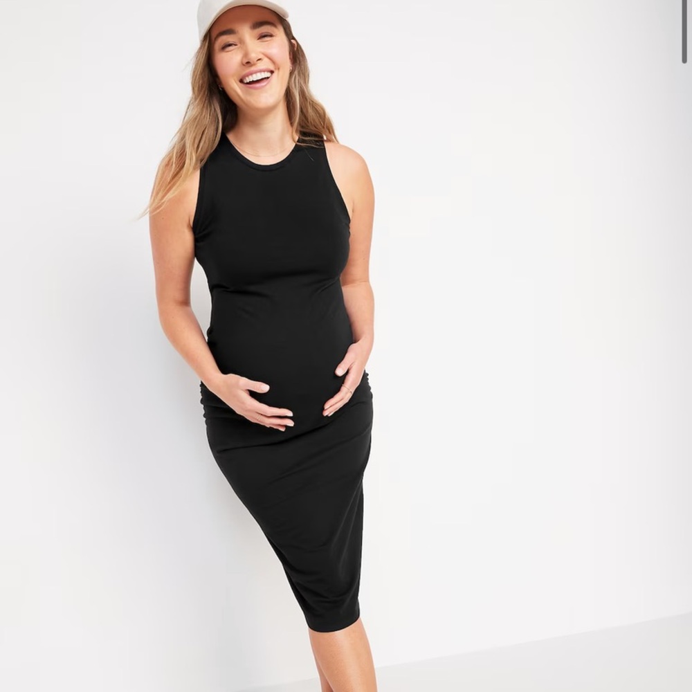 Black Fitted Bodycon Maternity Dress